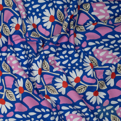 Stoff Retro Flowers - Canvas
