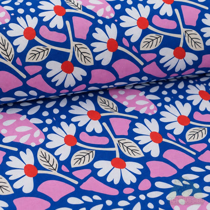 Stoff Retro Flowers - Canvas