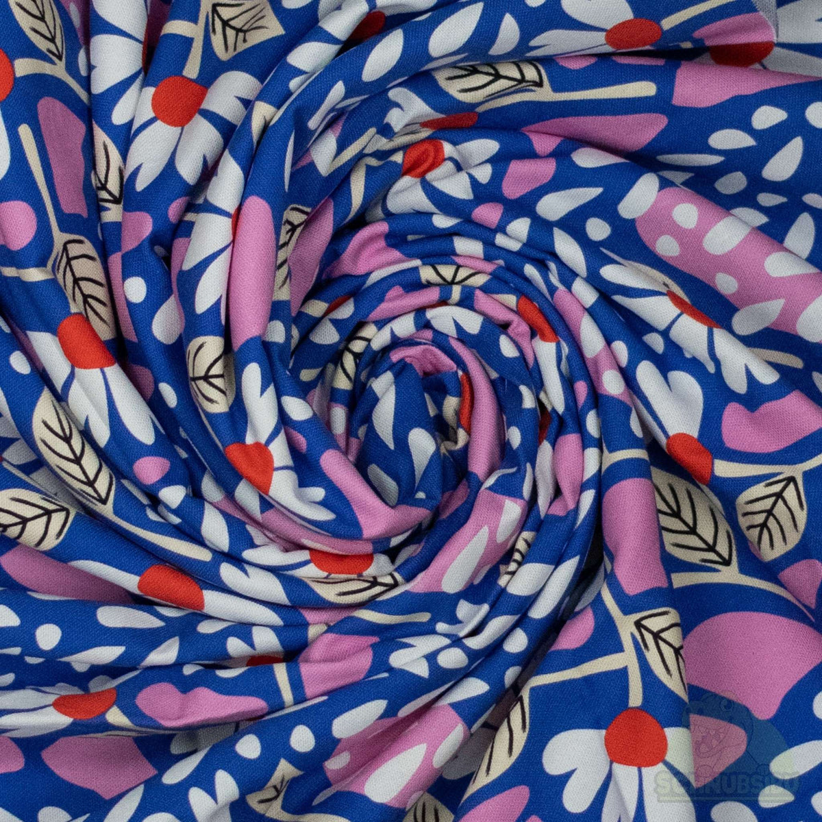 Stoff Retro Flowers - Canvas