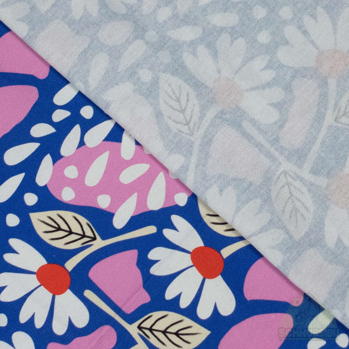 Stoff Retro Flowers - Canvas