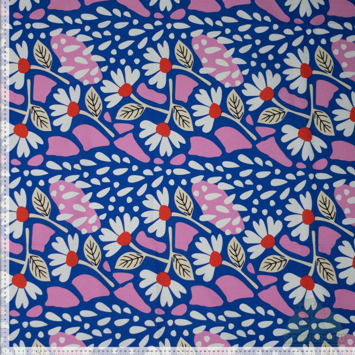 Stoff Retro Flowers - Canvas