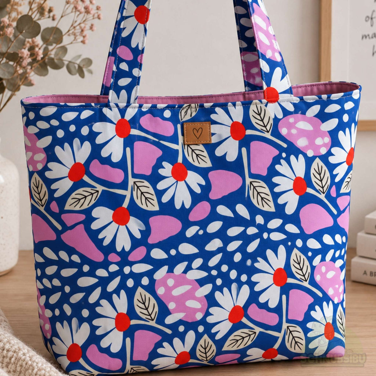 Stoff Retro Flowers - Canvas