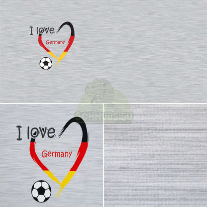 Jersey Panel „I love Germany - grau" – Ein Muss für jeden Fußballfan | Swafing OEKO-TEX® Standard 100