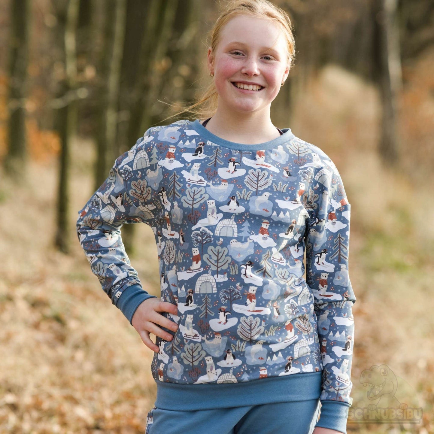 Stoff Polar Playtime blau – French Terry