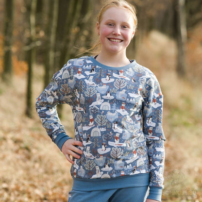 Stoff Polar Playtime blau – French Terry