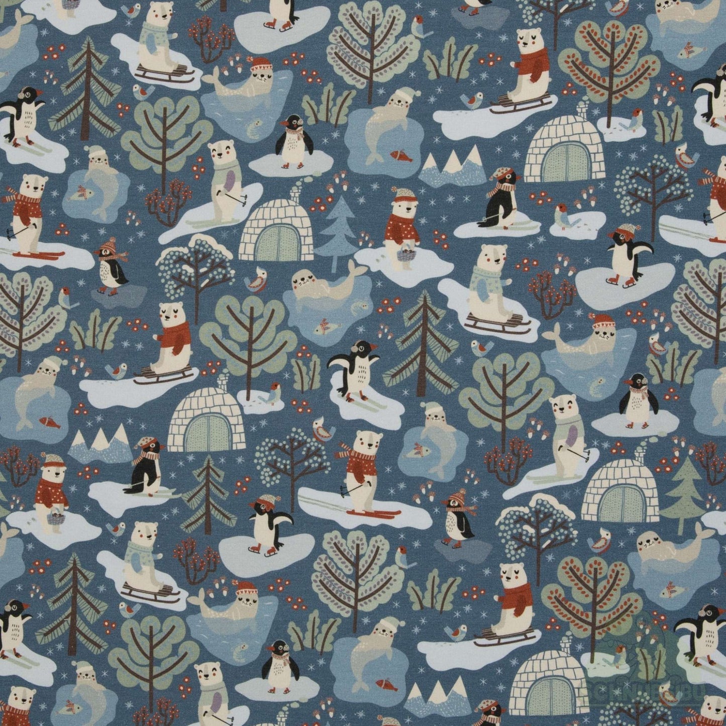 Stoff Polar Playtime blau – French Terry