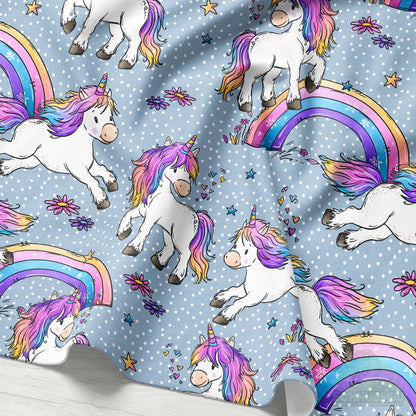 [VB 15.09.] Stoff Einhorntraum rauchblau