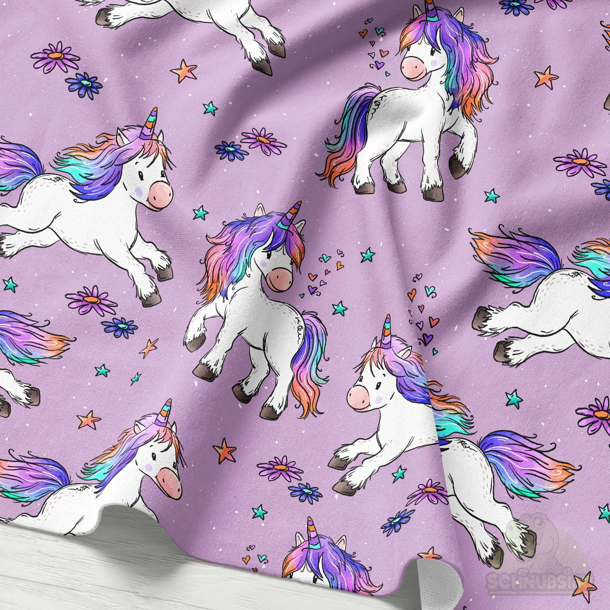 [VB 15.09.] Stoff Einhorntraum lila