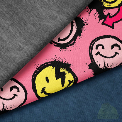 [VB 01.09.] Stoff Smile Scratch rosa