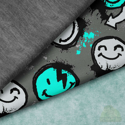 [VB 01.09.] Stoff Smile Scratch türkis