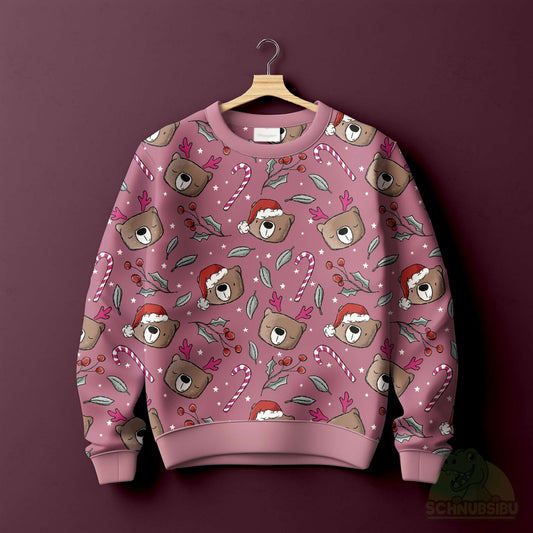 [VB 01.08.] Stoff Xmas Bär beere