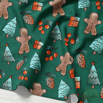 VB Stoff „Winterlies grün“ - designt by Katzengold Designs | Schnubsibu OEKO-TEX® Standard 100
