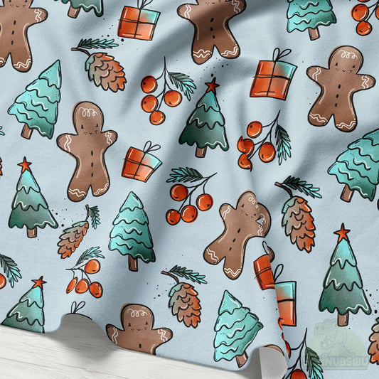 VB Stoff „Winterlies hellblau“ - designt by Katzengold Designs | Schnubsibu OEKO-TEX® Standard 100
