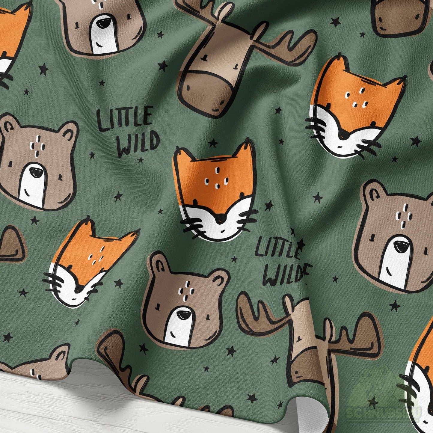 VB Stoff „Little Wilds grün“ - designt by Katzengold Designs | Schnubsibu OEKO-TEX® Standard 100