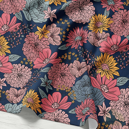 VB Stoff „Herbstblümchen dunkel“ - designt by Katzengold Designs | Schnubsibu OEKO-TEX® Standard 100