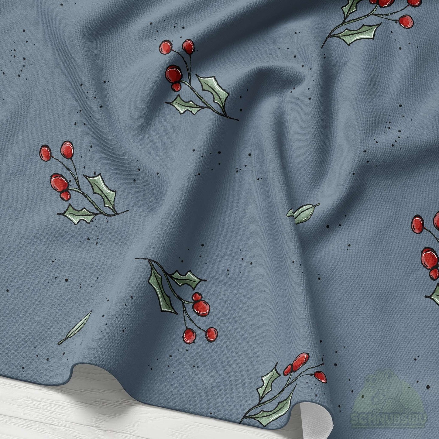 VB Stoff „Xmas Bär Kombi blau“ - passend zum Design by Katzengold Designs | Schnubsibu OEKO-TEX® Standard 100