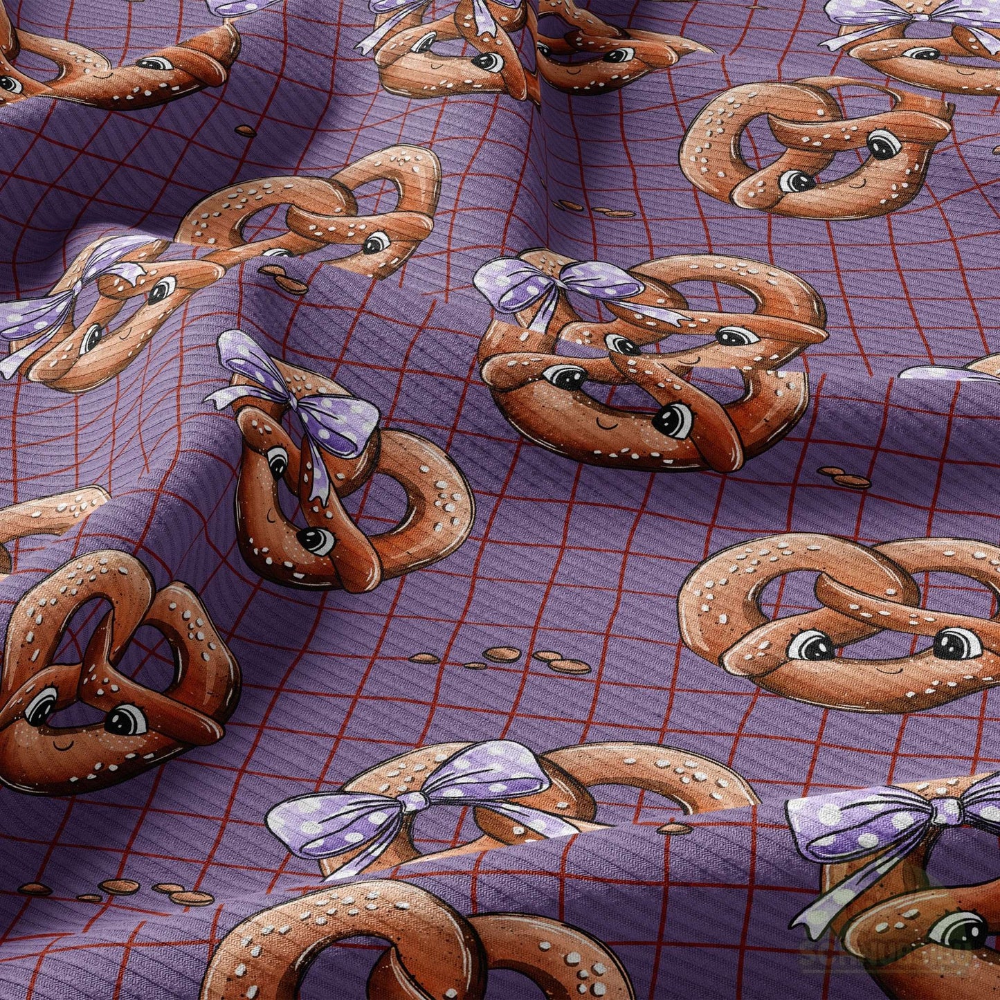 VB Rip-Jersey Stoff „Brezel lila“ - designt by Katzengold Designs | Schnubsibu OEKO-TEX® Standard 100