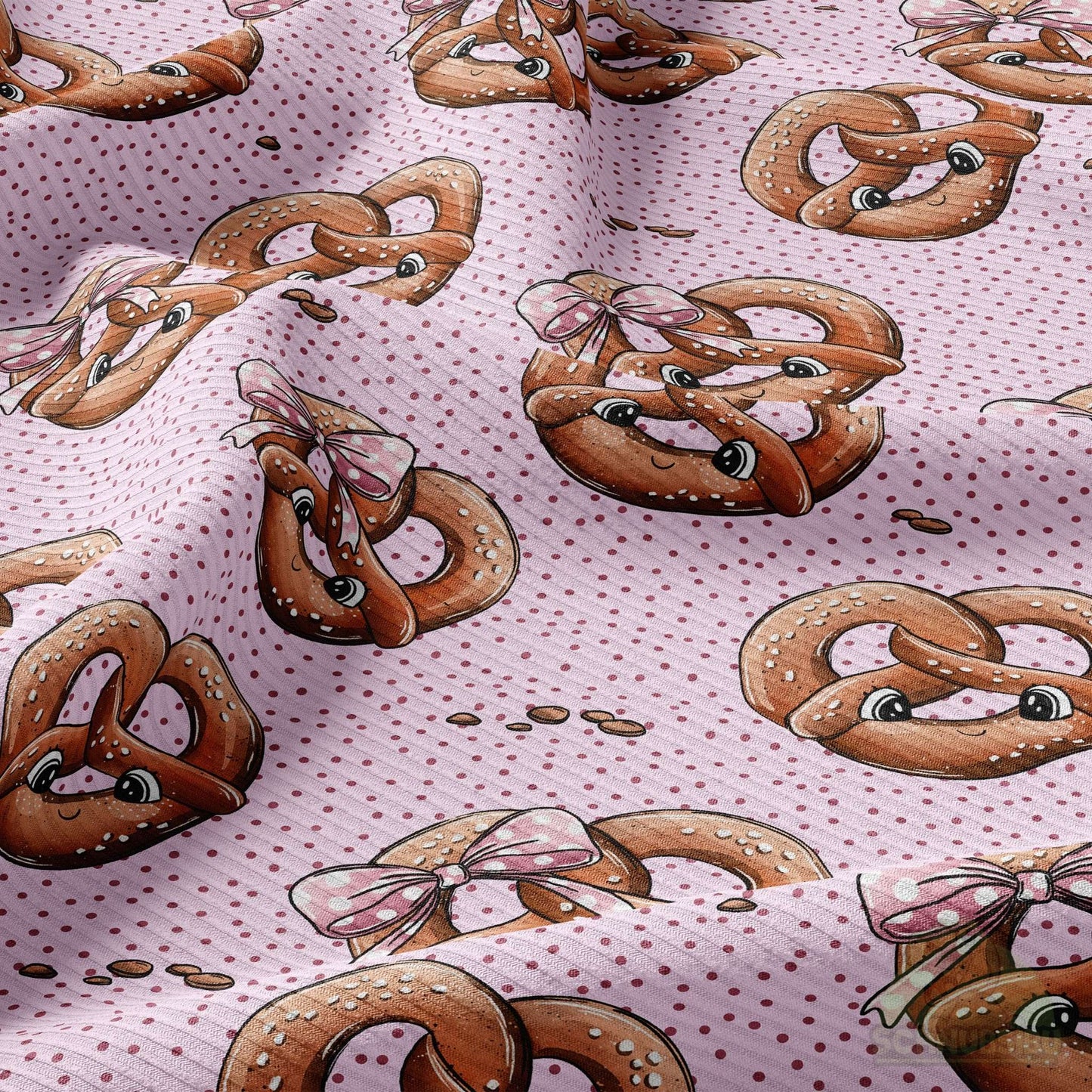 VB Rip-Jersey Stoff „Brezel rosa“ - designt by Katzengold Designs | Schnubsibu OEKO-TEX® Standard 100