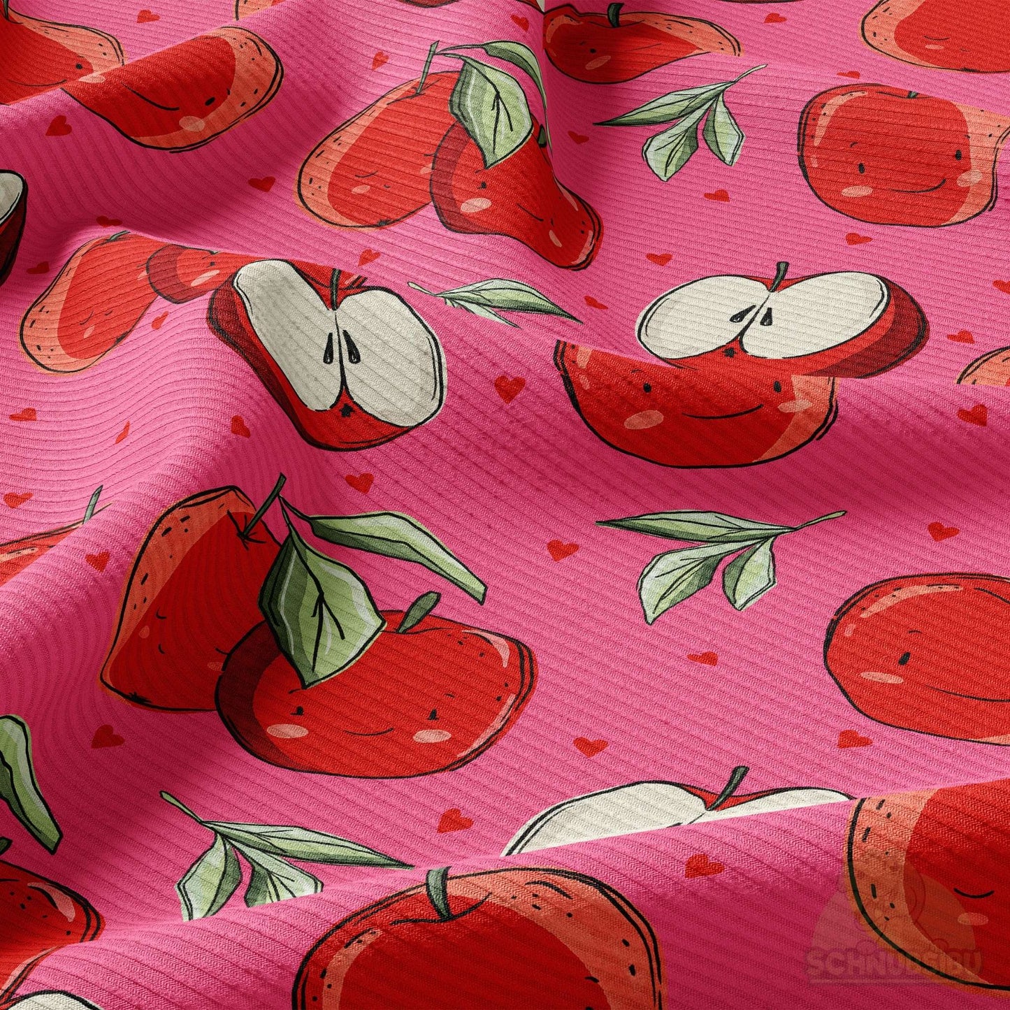 VB Rip-Jersey Stoff „Apfelzeit“ - designt by Katzengold Designs | Schnubsibu OEKO-TEX® Standard 100