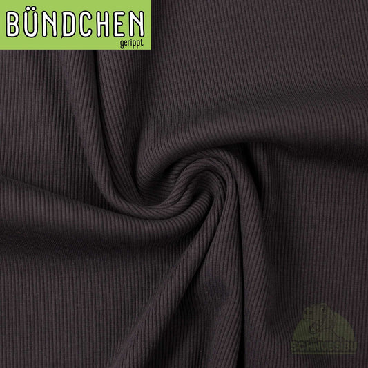 Rip-Bündchen Stoff „Tessa dunklelgrau 285" – Elastisches Rip-Bündchen in Dunkelgrau | Swafing OEKO-TEX® Standard 100