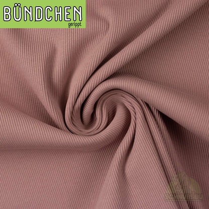 Rip-Bündchen Stoff „Tessa altrosa 435" – Elastisches Rip-Bündchen in Altrosa | Swafing OEKO-TEX® Standard 100