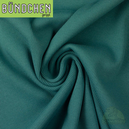 Rip-Bündchen Stoff „Tessa petrol 747" – Elastisches Rip-Bündchen in Petrol| Swafing OEKO-TEX® Standard 100