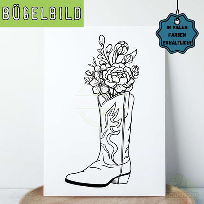 Bügelbild „Cowboystiefel Lines" – minimalistisches Design für deine DIY-Projekte | Schnubsibu