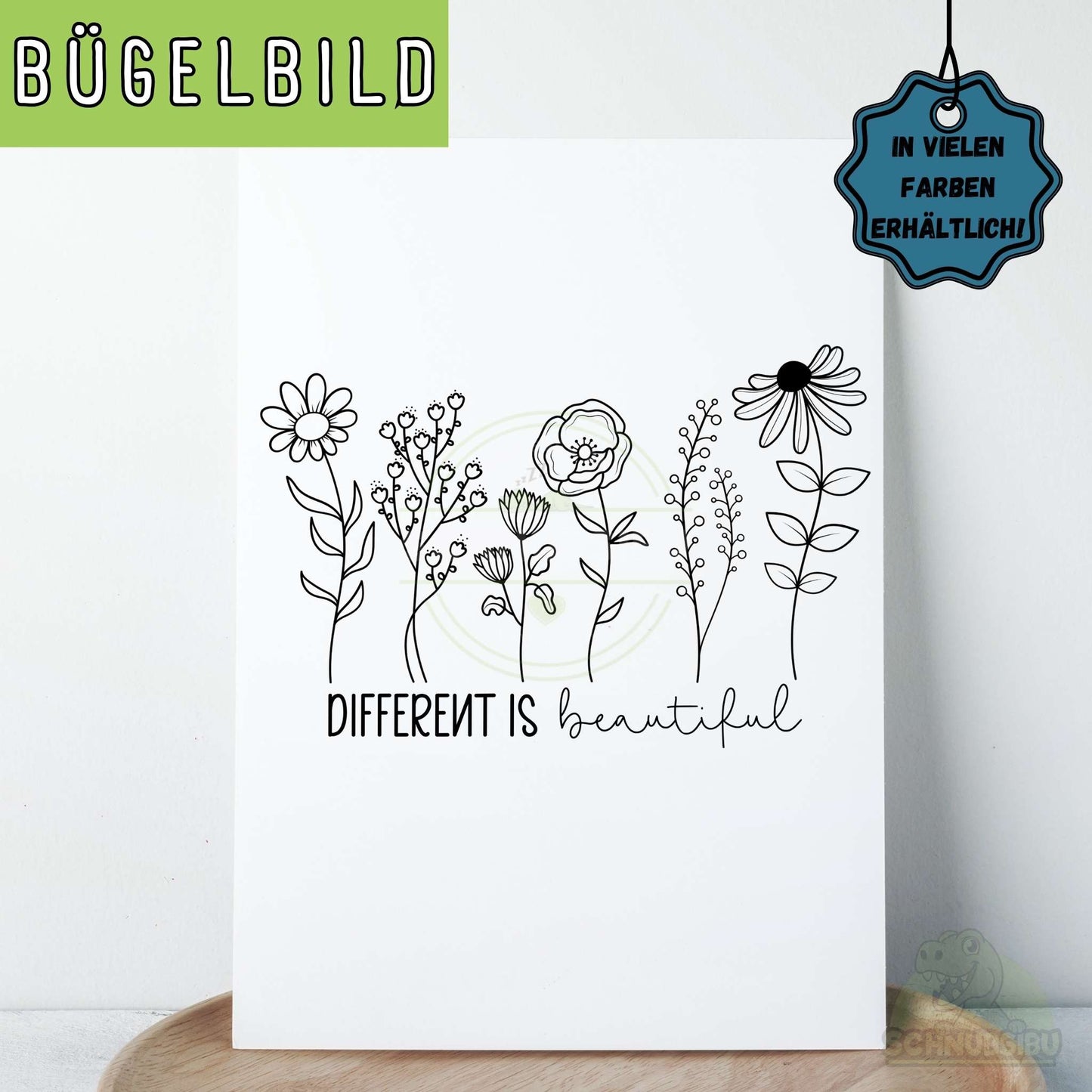 Bügelbild „Different" – minimalistisches Design für deine DIY-Projekte | Schnubsibu