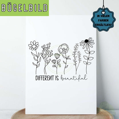 Bügelbild „Different" – minimalistisches Design für deine DIY-Projekte | Schnubsibu