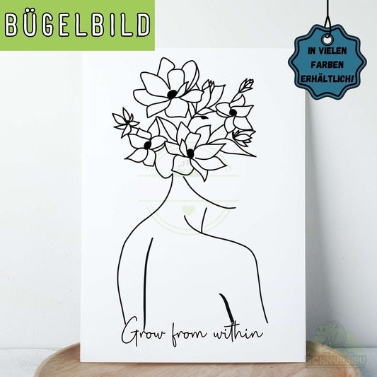 Bügelbild „Grow" – minimalistisches Design für deine DIY-Projekte | Schnubsibu