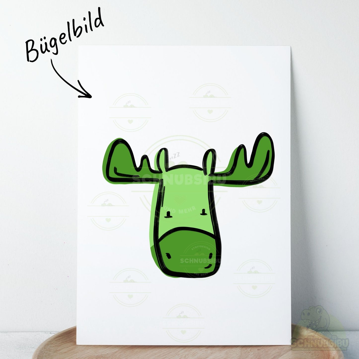 Bügelbild „Little Wilds - Elch grün" – Motiv zum Verlieben | Schnubsibu