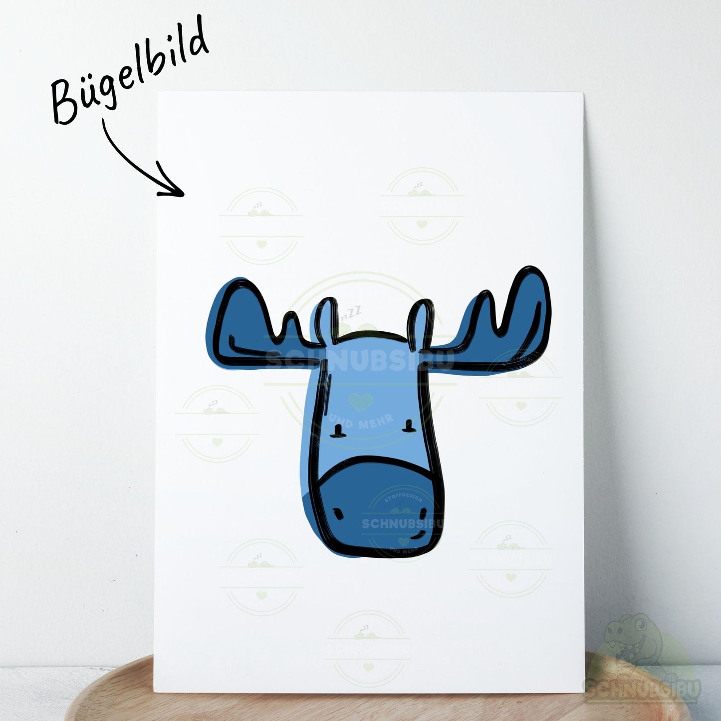 Bügelbild „Little Wilds - Elch blau" – Motiv zum Verlieben | Schnubsibu