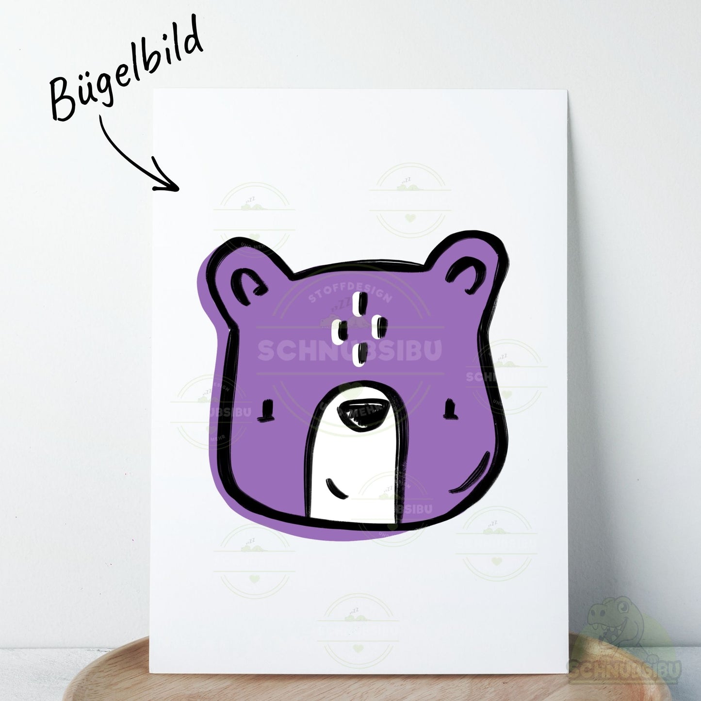 Bügelbild „Little Wilds - Bär lila" – Motiv zum Verlieben | Schnubsibu