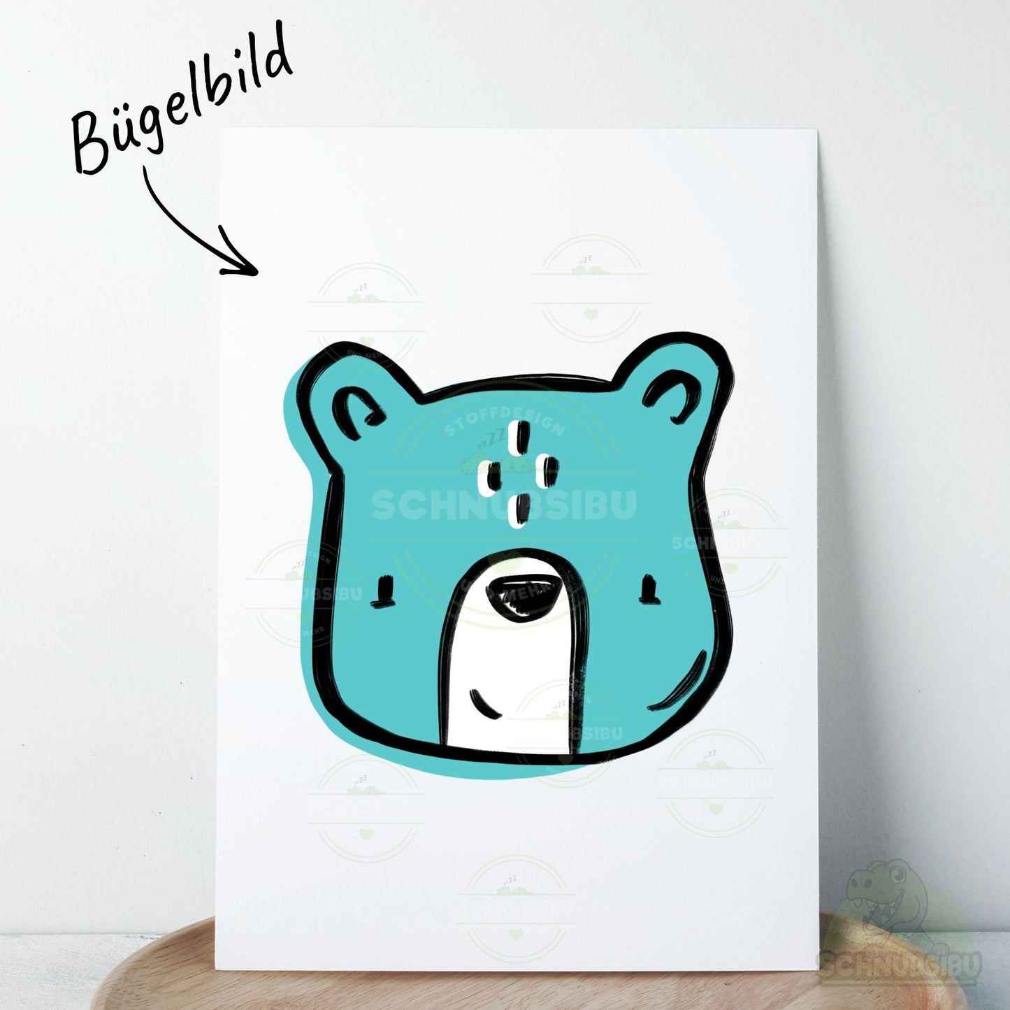 Bügelbild „Little Wilds - Bär türkis" – Motiv zum Verlieben | Schnubsibu