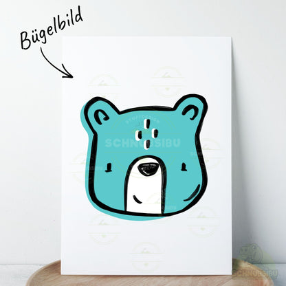 Bügelbild „Little Wilds - Bär türkis" – Motiv zum Verlieben | Schnubsibu