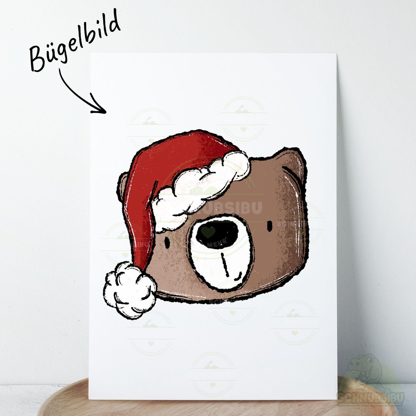Bügelbild „X-Mas Bär mit Mütze" – Motiv zum Verlieben | Schnubsibu