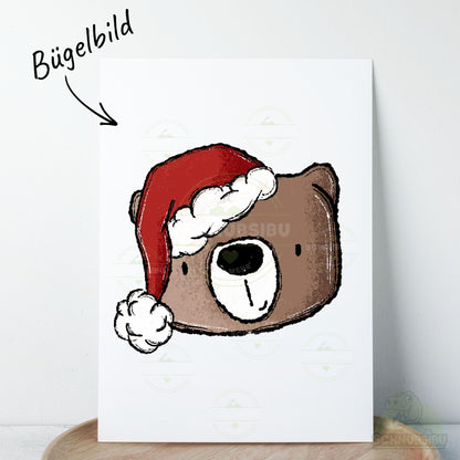 Bügelbild „X-Mas Bär mit Mütze" – Motiv zum Verlieben | Schnubsibu