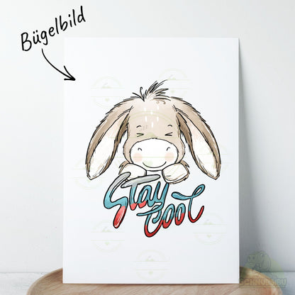 Bügelbild „Esel-Liebe Stay Cool" – süßes Motiv zum Verlieben | Schnubsibu