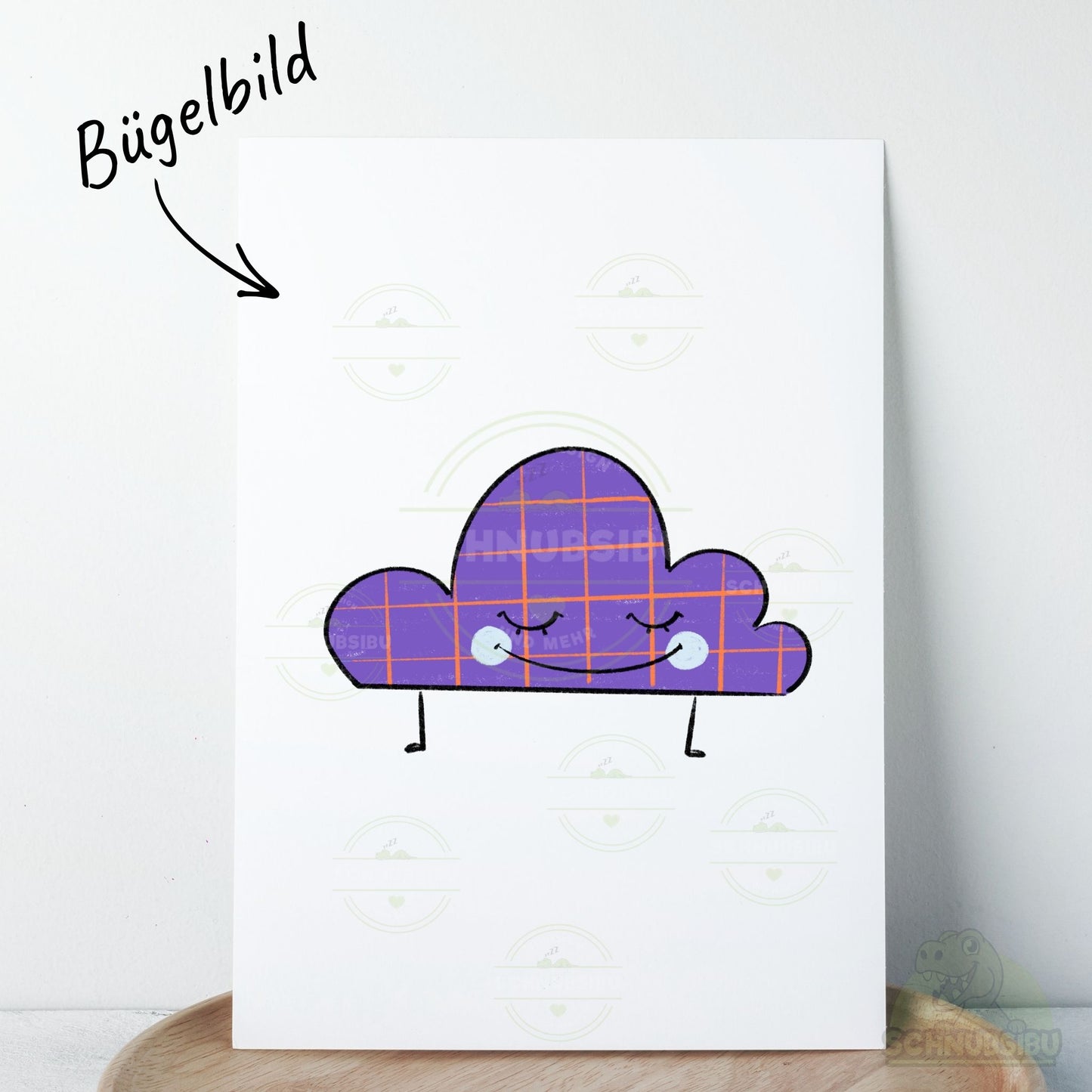 Bügelbild „Wolkig- Regenwolke lila" – Motiv zum Verlieben | Schnubsibu