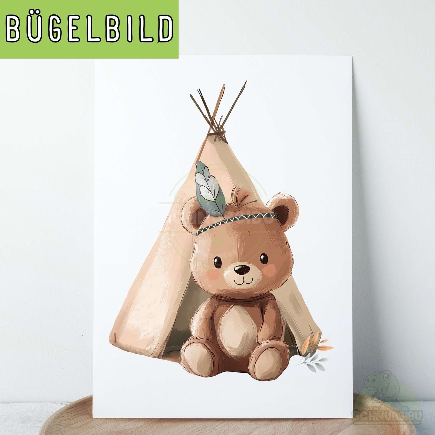 Bügelbild „Boho Friends - Bär" – niedliche Tiere im Boho-Style | Schnubsibu