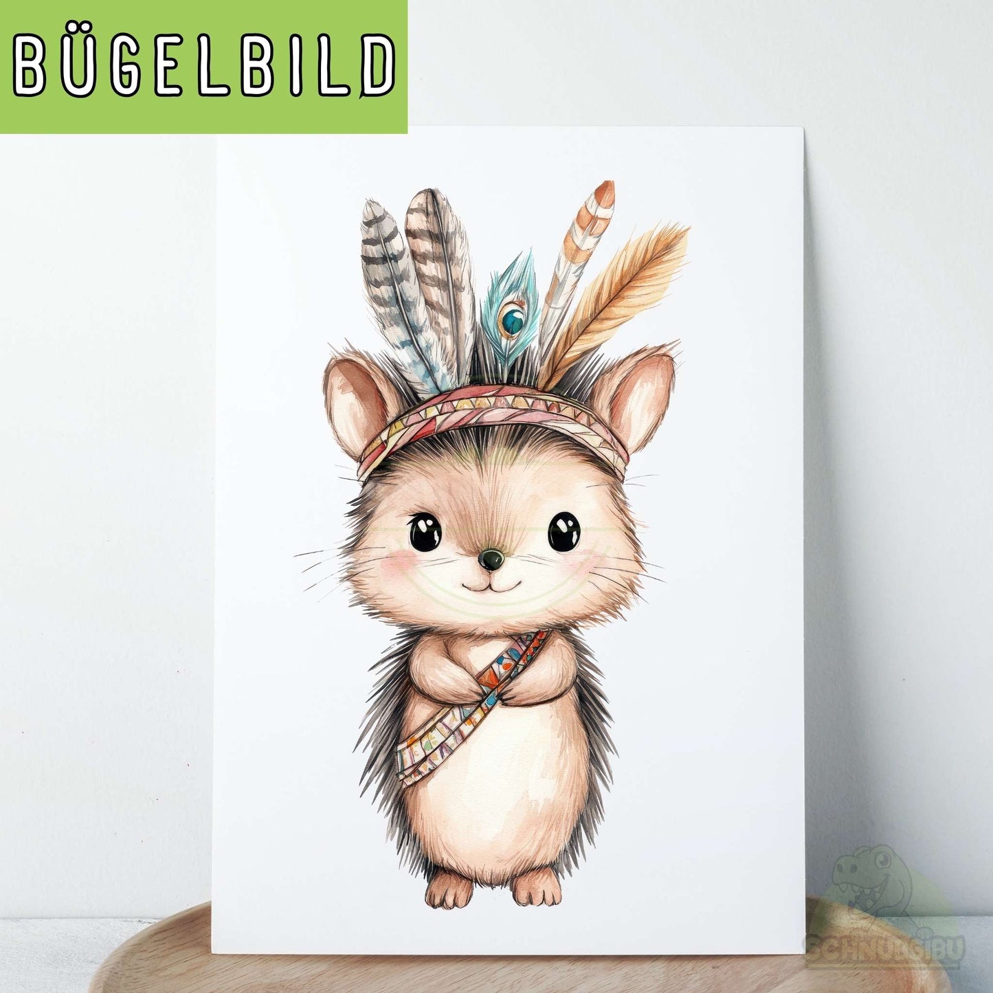 Bügelbild „Boho Friends - Igel" – niedliche Tiere im Boho-Style | Schnubsibu