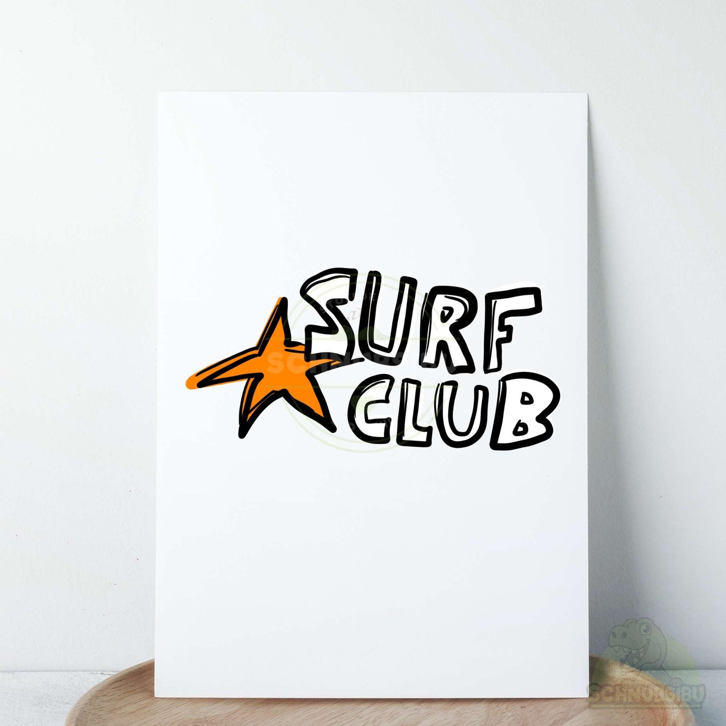 Bügelbild „Surfclub orange" – cooles Sommermotiv | Schnubsibu