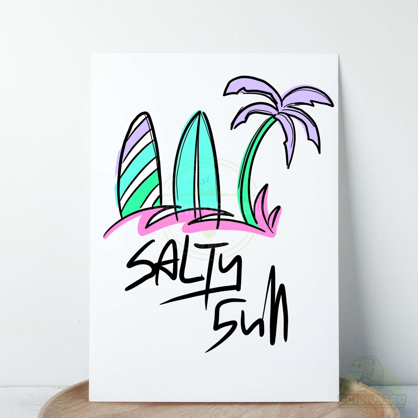 Bügelbild „Surfclub Surfbretter lila" – cooles Sommermotiv | Schnubsibu