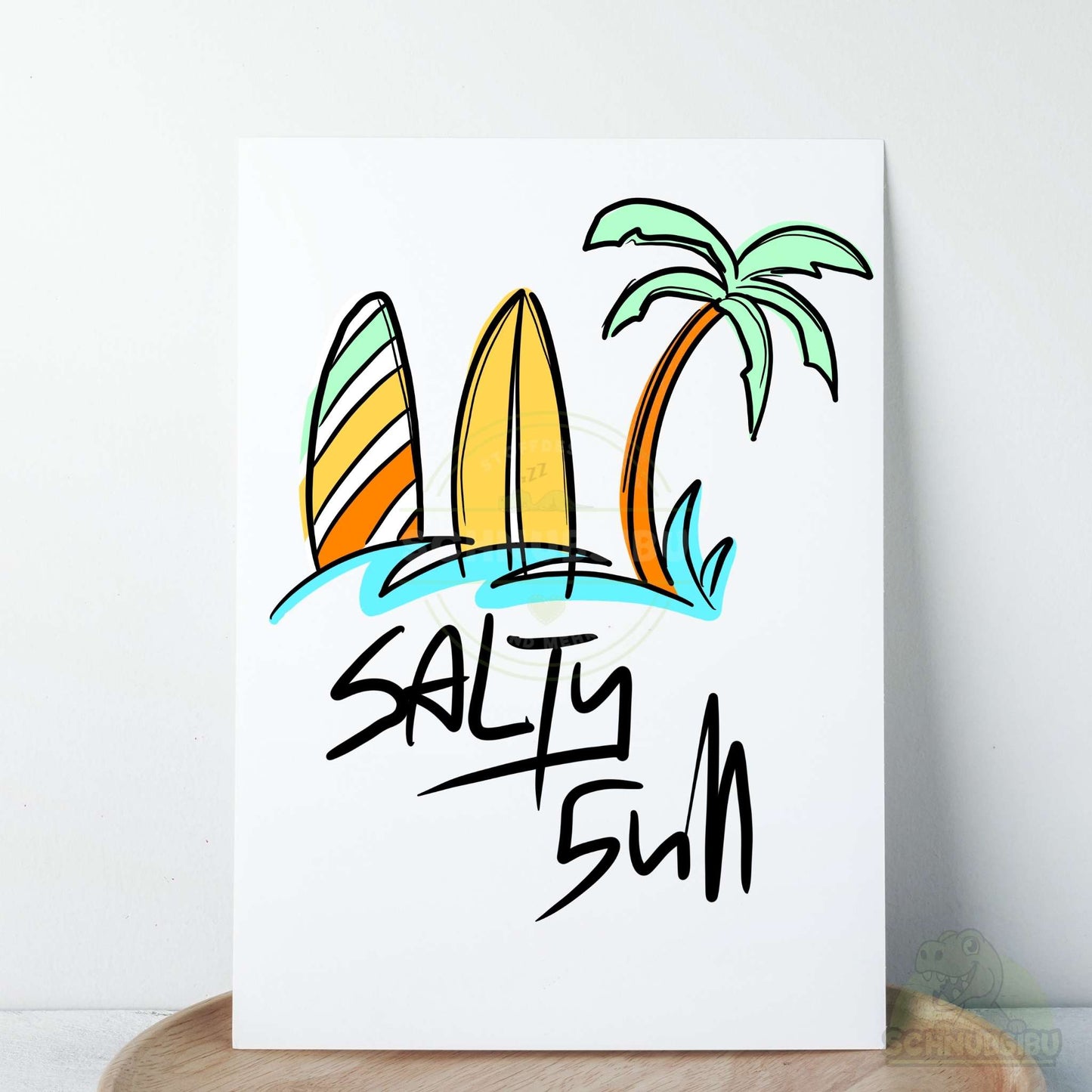 Bügelbild „Surfclub Surfbretter türkis" – cooles Sommermotiv | Schnubsibu