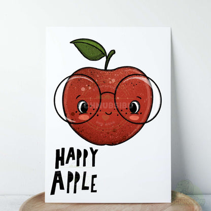 Bügelbild „Happy Apple" – süßes Fruchtmotiv | Schnubsibu