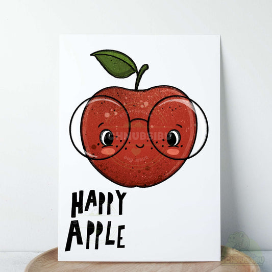 Bügelbild „Happy Apple" – süßes Fruchtmotiv | Schnubsibu