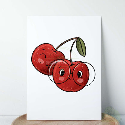 Bügelbild „Happy Cherries" – süßes Fruchtmotiv | Schnubsibu