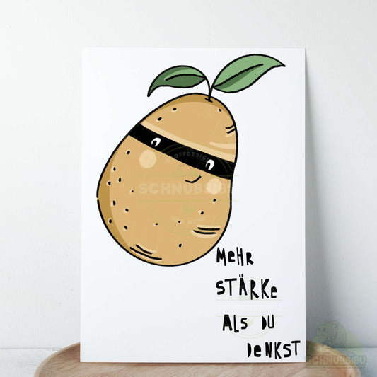 Bügelbild „Kartoffelstärke" – starkes Motiv mit Gemüse | Schnubsibu