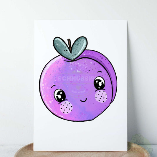 Bügelbild „Pflaumilein" – süßes Fruchtmotiv | Schnubsibu