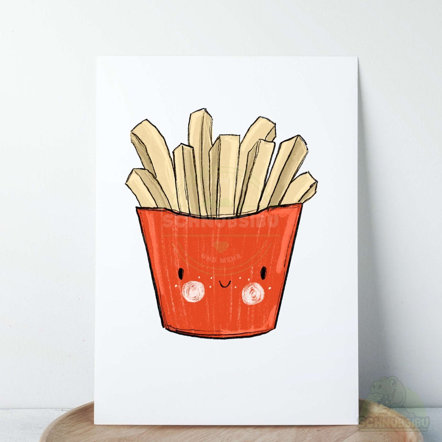 Bügelbild „Pommes Fred" – süßes Fruchtmotiv | Schnubsibu